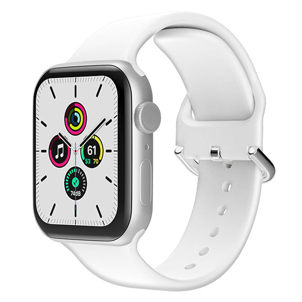 For Apple Watch Series 9 8 7 41mm 6 5 4 SE (2023) SE(2022) SE 40mm 3 2 1 38mm Silicone Watch Band Pin Buckle Wrist Strap Replacement For Apple Watch Series 9 8 7 41mm 6 5 4 SE (2023) SE(2022) SE 40mm 3 2 1 38mm Silicone Watch Band Pin Buckle Wrist Strap Replacement